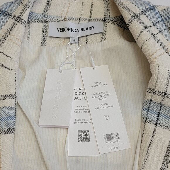 VERONICA BEARD Beacon Dickey Checked Cotton-Blend Blazer - Picture 9 of 16
